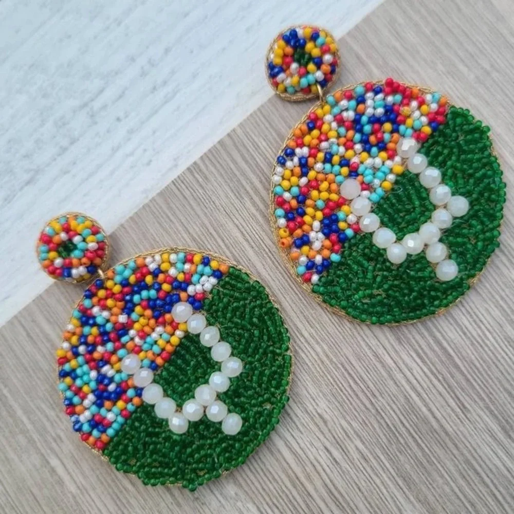 New Seed Bead Football Field | Earrings Lightweight | MultiColor | Dangle